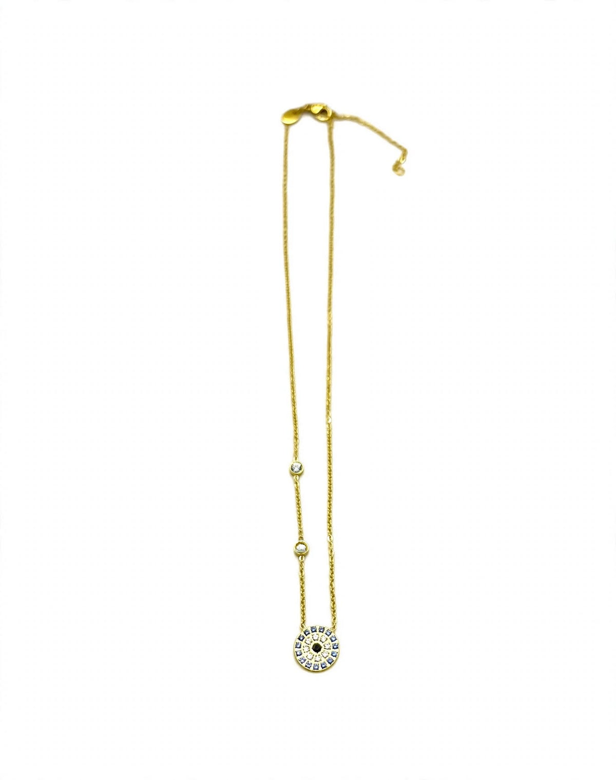 Evil Eye Pendant & Gold Necklace
