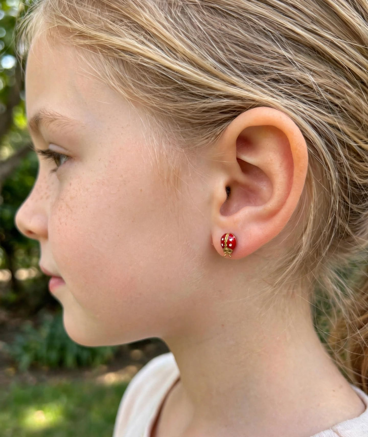 Kids Ladybug Stud Earrings