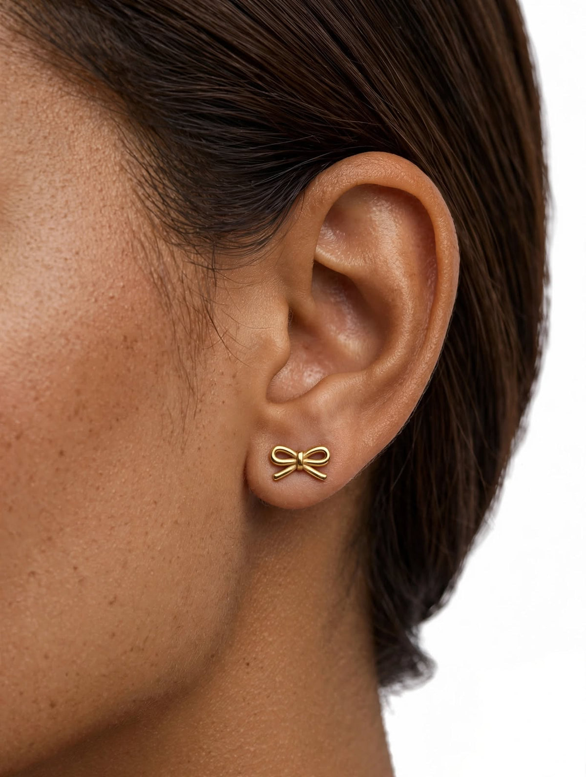 Mini Bow Gold Stud Earrings