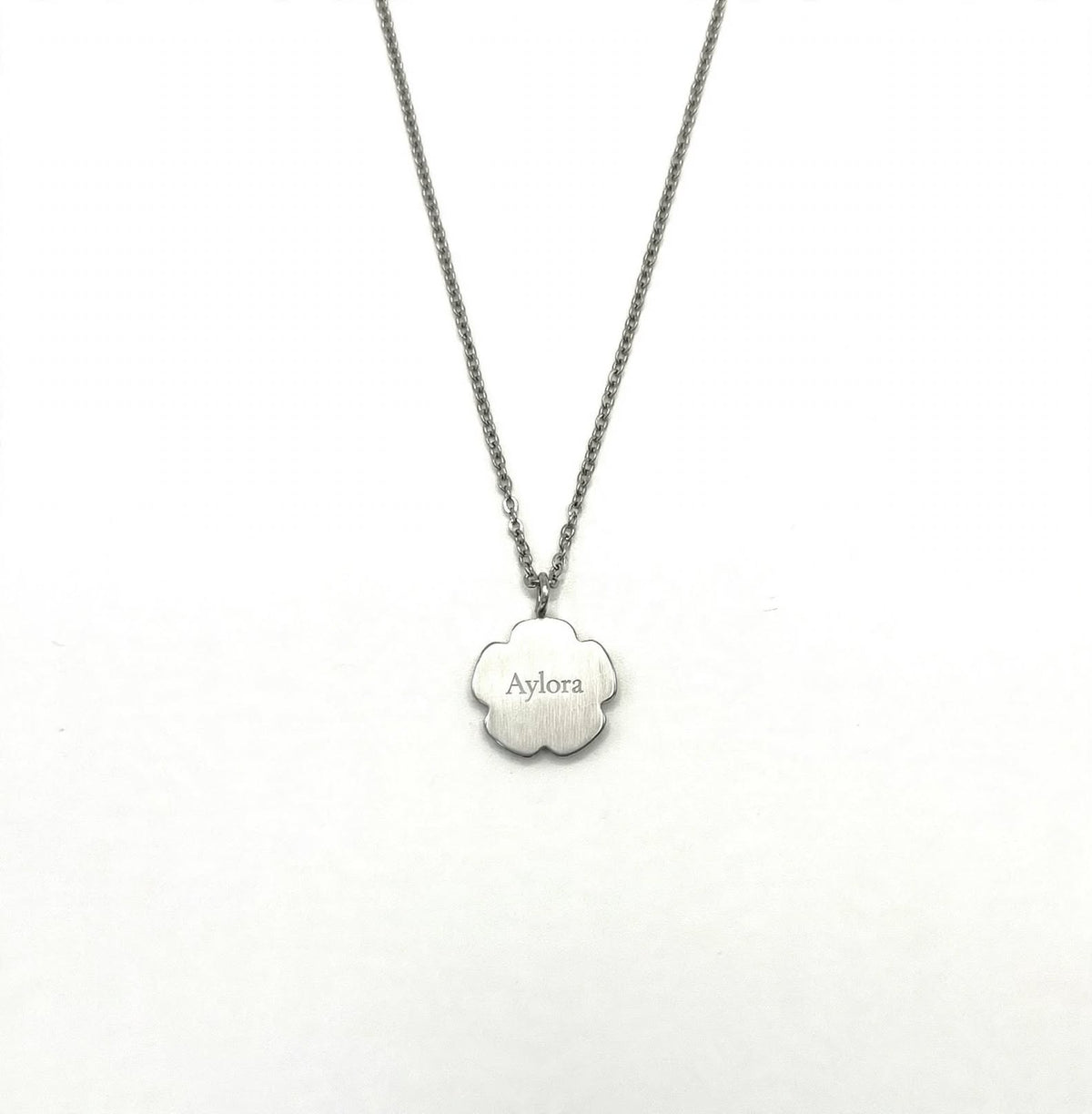 Flower Pave Pendant & Silver Necklace