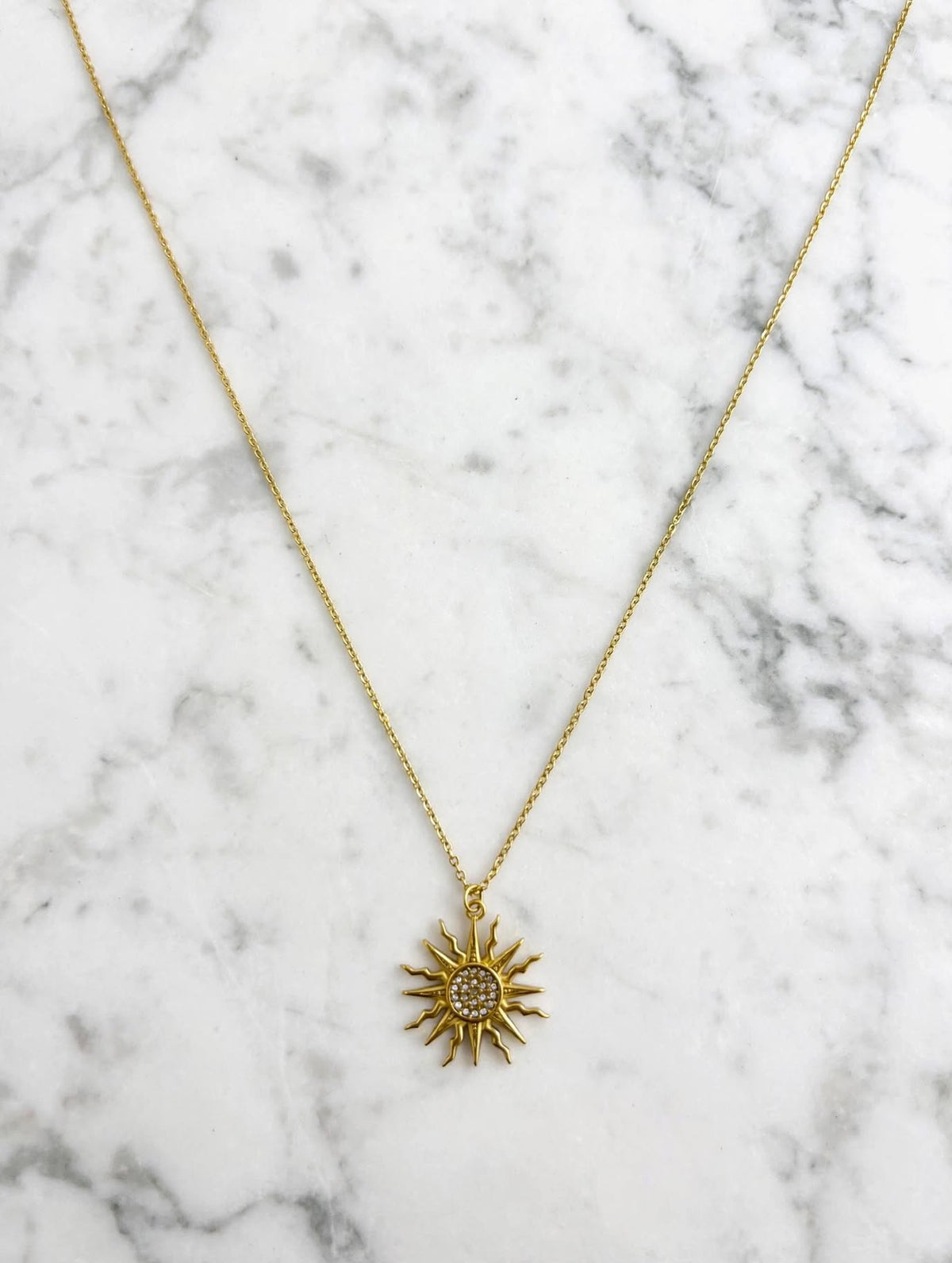 Sun Pendant & Gold chain Necklace