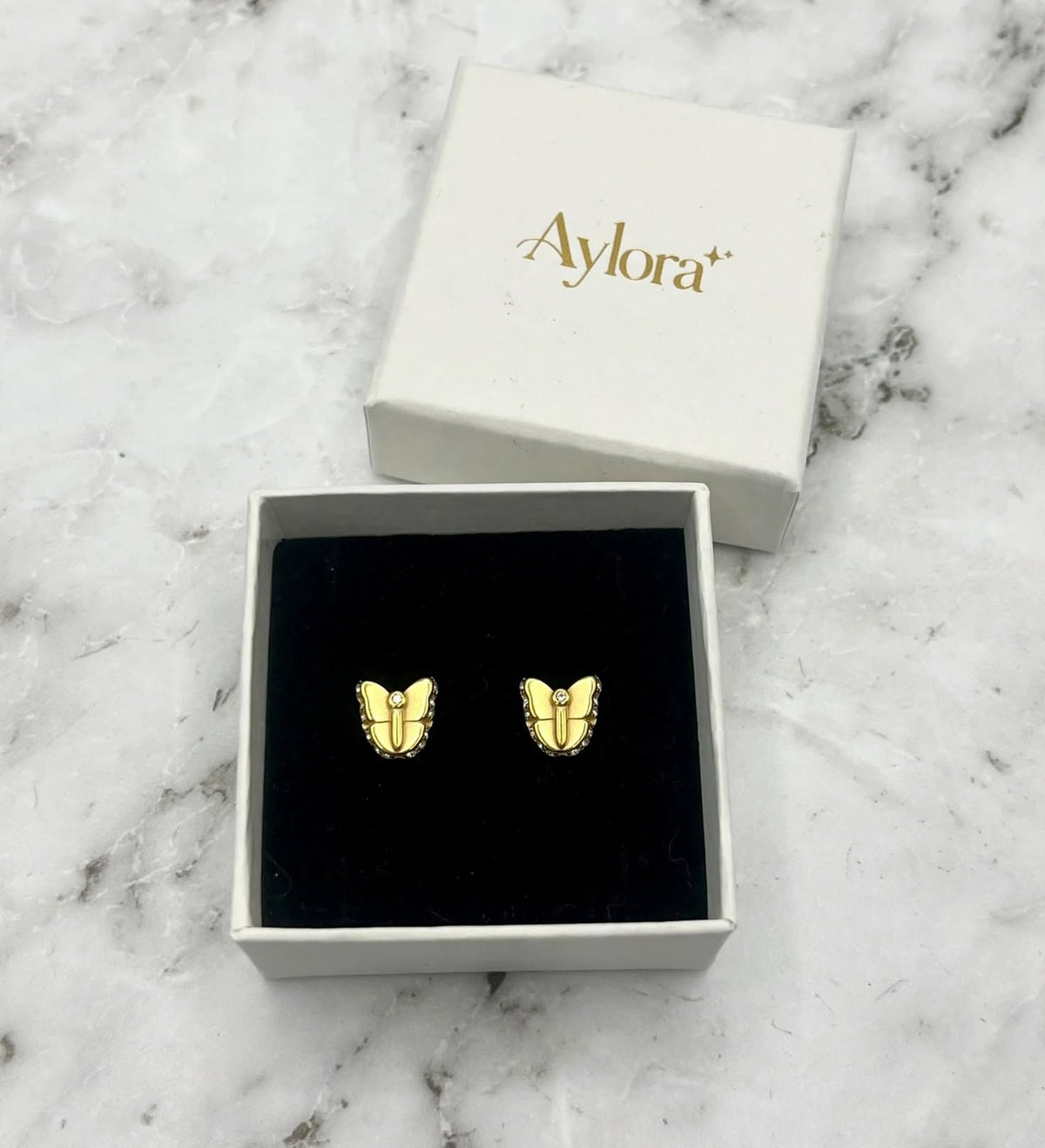 Kids Gold Butterfly Stud Earrings