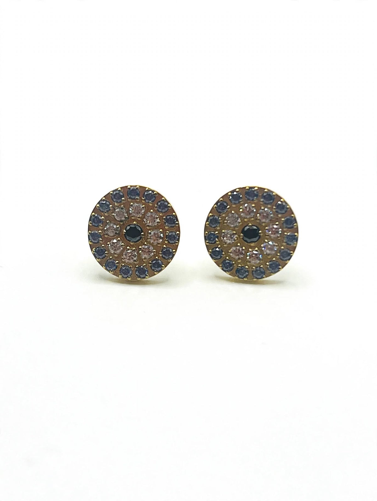 Evil Eye Gold Stud Earrings