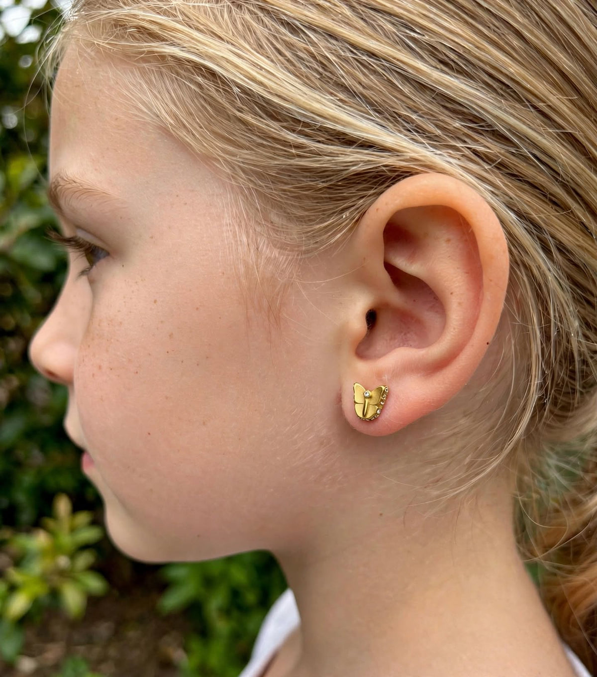 Kids Gold Butterfly Stud Earrings