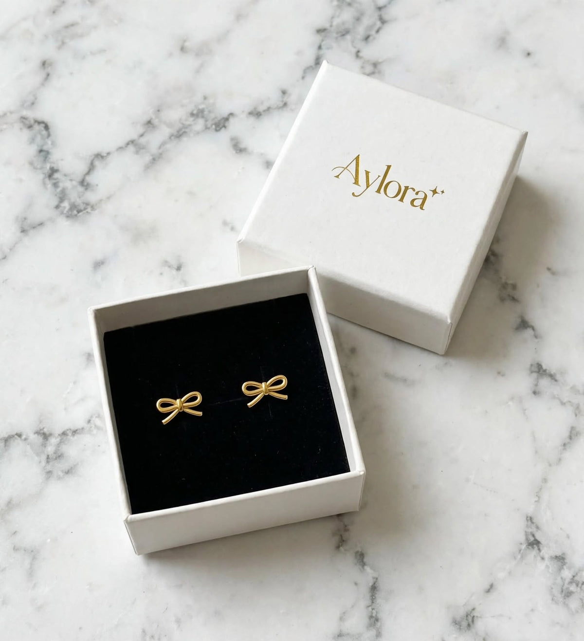 Mini Bow Gold Stud Earrings