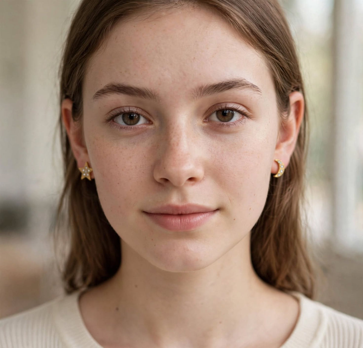 Mini Star/Moon Gold  Stud Earrings