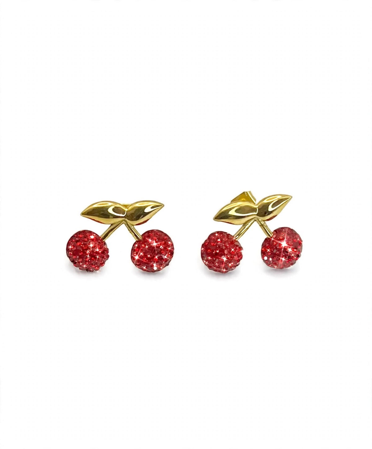 Cherry Red Accents Stud Earrings