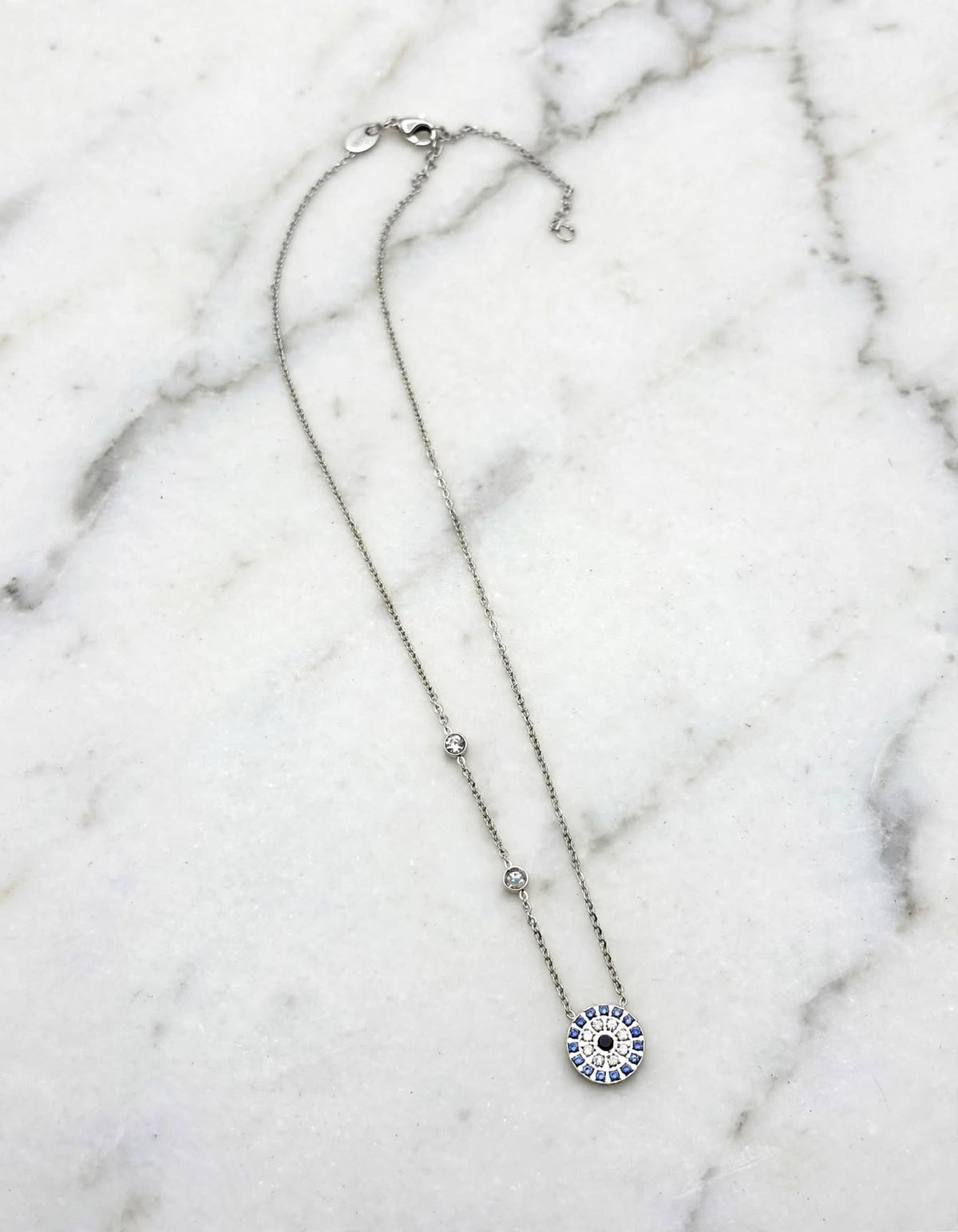 Evil Eye Pendant & Silver Necklace